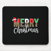 Merry Christmas Leopard Print Xmas Family Matching Mousepad (Vorne)