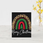 Merry Christmas Leopard Rainbow Pajamas Xmas Teach Karte (Gelbe Blume)