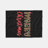 Merry Christmas Leopard Santa Hat Cheetah Print Xm Fleecedecke (Vorderseite (Horizontal))