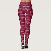 Merry Christmas Lettered Burgundy Red Leggings (Rückseite)