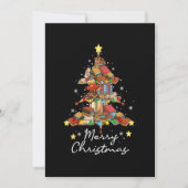 Merry Christmas Library Tree Book Reading Lover Li Einladung (Vorderseite)