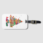 Merry Christmas Library Tree Gepäckanhänger (Vorderseite (Horizontal))