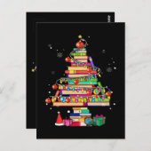 Merry Christmas Library Tree Postkarte (Vorne/Hinten)