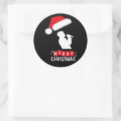 Merry Christmas Library Tree Runder Aufkleber (Tasche)