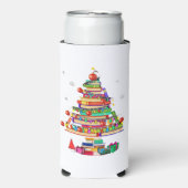 Merry Christmas Library Tree Selters Dosenkühler (Seltzer Vorderseite)
