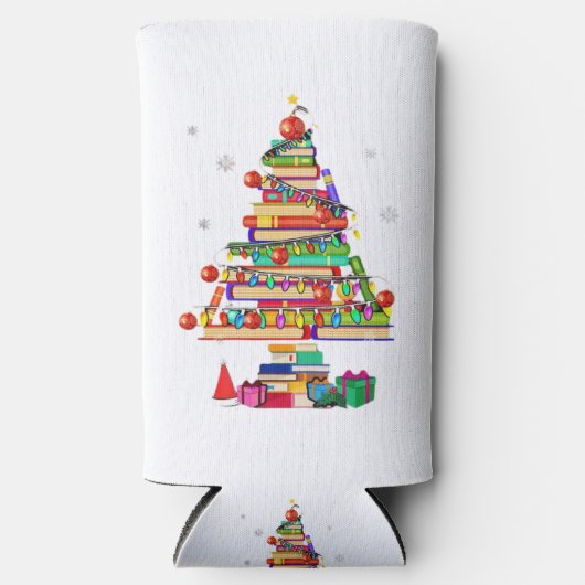 Merry Christmas Library Tree Selters Dosenkühler (Vorderseite)