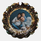Merry Christmas Light Strands Foto Ornament Karte (Vorderseite)