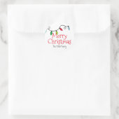 Merry Christmas Lights Custom Runder Aufkleber (Tasche)