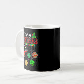 Merry Christmas Lights Dog Paw Xmas Kaffeetasse (Vorderseite Links)