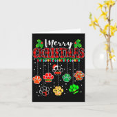 Merry Christmas Lights Dog Paw Xmas  Karte (Gelbe Blume)