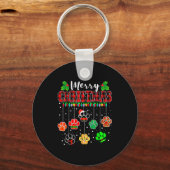 Merry Christmas Lights Dog Paw Xmas Schlüsselanhänger (Vorderseite)