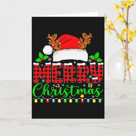 Merry Christmas Lights Funny Xmas Pjs Men Women Fa Karte (Gelbe Blume)