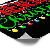 Merry Christmas Lights Funny Xmas Pjs Men Women Fa Poster (Ecke)