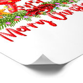 Merry Christmas Lights Hairstylist Tool Hairdresse Poster (Ecke)