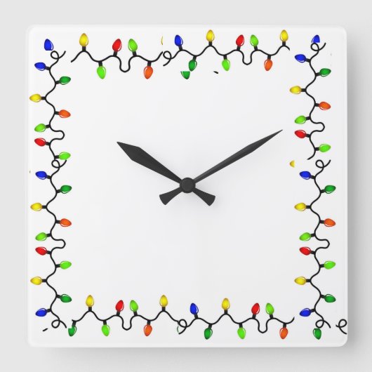 **MERRY CHRISTMAS LIGHTS** KLICKEN QUADRATISCHE WANDUHR (Vorderseite)