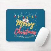 Merry Christmas Lights Nurse Hat Xmas Funny Nurse Mousepad (Mit Mouse)