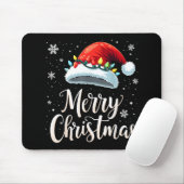 Merry Christmas Lights Red Santa Hat Tree Family Mousepad (Mit Mouse)