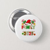 Merry Christmas Lights Red Santa Hat Xmas Family M Button (Vorne & Hinten)