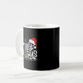 Merry Christmas Lights Red Santa Hat Xmas Family M Kaffeetasse (Vorderseite Links)