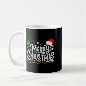 Merry Christmas Lights Red Santa Hat Xmas Family M Kaffeetasse (Links)