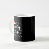 Merry Christmas Lights Red Santa Hat Xmas Family M Kaffeetasse (Vorderseite Links)