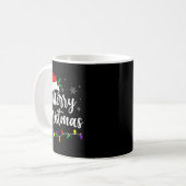 Merry Christmas Lights Red Santa Hat Xmas Family M Kaffeetasse (Vorderseite Links)
