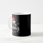 Merry Christmas Lights Red Santa Hat Xmas Family M Kaffeetasse (Vorderseite Links)