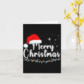 Merry Christmas Lights Red Santa Hat Xmas Family M Karte (Gelbe Blume)