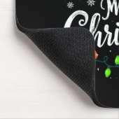 Merry Christmas Lights Red Santa Hat Xmas Family M Mousepad (Ecke)