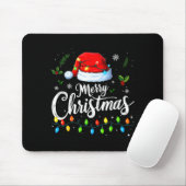 Merry Christmas Lights Red Santa Hat Xmas Family M Mousepad (Mit Mouse)