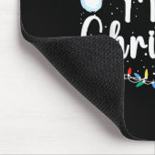 Merry Christmas Lights Red Santa Hat Xmas Family M Mousepad (Ecke)