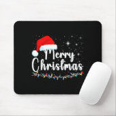 Merry Christmas Lights Red Santa Hat Xmas Family M Mousepad (Mit Mouse)