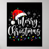 Merry Christmas Lights Red Santa Hat Xmas Family M Poster (Vorne)