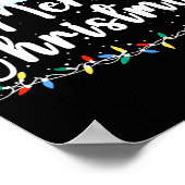 Merry Christmas Lights Red Santa Hat Xmas Family M Poster (Ecke)