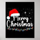 Merry Christmas Lights Red Santa Hat Xmas Family M Poster (Vorne)
