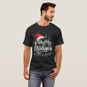 Merry Christmas Lights Red Santa Hat Xmas Family M T-Shirt (Vorne ganz)