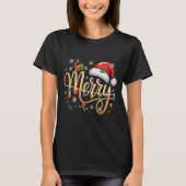 Merry Christmas Lights Red Santa Hat Xmas Men Wome T-Shirt (Vorderseite)