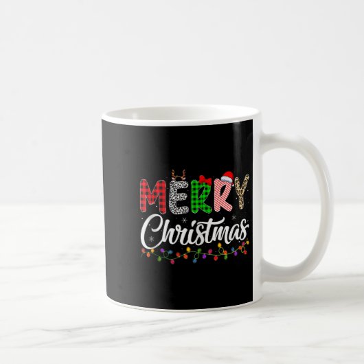 Merry Christmas Lights Santa Family Xmas Pajamas M Kaffeetasse (Rechts)
