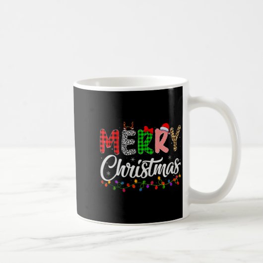Merry Christmas Lights Santa Family Xmas Pajamas M Kaffeetasse (Rechts)