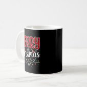 Merry Christmas Lights Santa Hat Funny Xmas Family Kaffeetasse (Vorderseite Links)