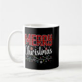 Merry Christmas Lights Santa Hat Funny Xmas Family Kaffeetasse (Links)
