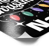 Merry Christmas Lights Santa Hat Personalized Gift Fotodruck (Ecke)