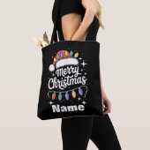 Merry Christmas Lights Santa Hat Personalized Gift Tasche (Von Nahem)