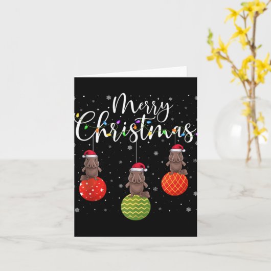 Merry Christmas Lights Santa Hat Platypus Ugly Xma Karte (Gelbe Blume)