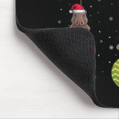 Merry Christmas Lights Santa Hat Platypus Ugly Xma Mousepad (Ecke)