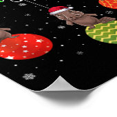 Merry Christmas Lights Santa Hat Platypus Ugly Xma Poster (Ecke)