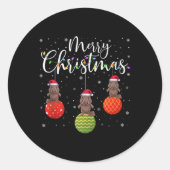 Merry Christmas Lights Santa Hat Platypus Ugly Xma Runder Aufkleber (Vorderseite)