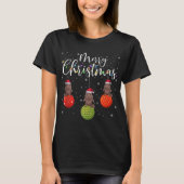 Merry Christmas Lights Santa Hat Platypus Ugly Xma T-Shirt (Vorderseite)