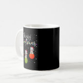 Merry Christmas Lights Santa Hat Westie Dog Ugly X Kaffeetasse (Vorderseite Links)