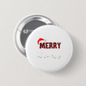 Merry Christmas Lights Santa Hat Xmas Family Match Button (Vorne & Hinten)